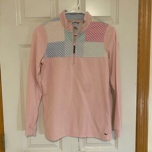 Vineyard Vines girl’s quater zip pullover sweatshirt girl’s XL (14/16) pink